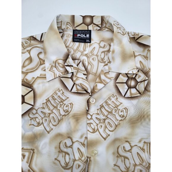 Southpole Other - SOUTHPOLE Mens XL Button Up Short Sleeve Shirt Print y2k Streetwear Graffiti